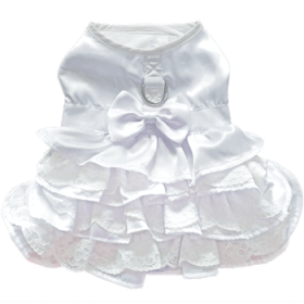 Dog Harness Wedding Dress with Veil and Matching Leash (Option: Medium)