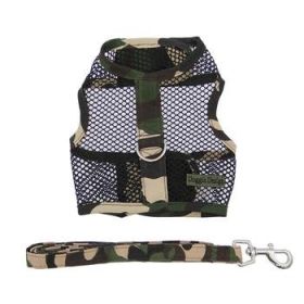 Cool Mesh Dog Harness with Leash - Camouflage (Option: Large)