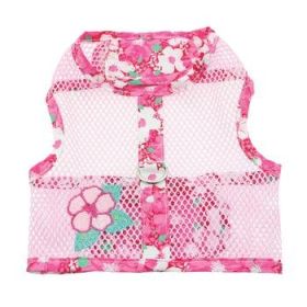 Cool Mesh Dog Harness with Leash - Hawaiian Hibiscus Pink (Option: Large)