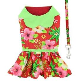 Hawaiian Red Hibiscus Designer Dog Dress (Option: X-Small)