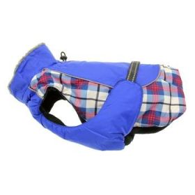 Alpine All-Weather Dog Coat - Royal Blue Plaid (Option: Small)