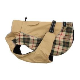 Alpine All-Weather Dog Coat - Beige Plaid (Option: 2X-Large)