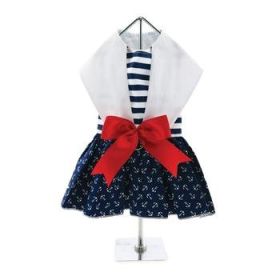 Nautical Dog Dress with Matching Leash (Option: Small)