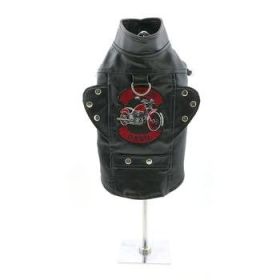 Biker Dawg Motorcycle Dog Jacket - Black (Option: 3X-Large)