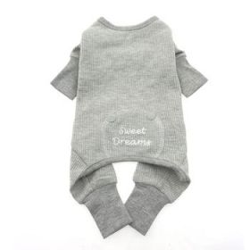 Sweet Dreams Thermal Dog Pajamas - Alloy Gray (Option: Medium)