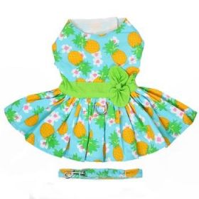 Pineapple Luau Dog Harness Dress with Matching Leash (Option: Medium)