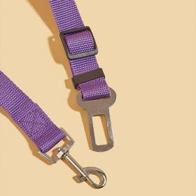 Adjustable Pet Safety Belt Leash; Dog Car Seat Belt For Dogs & Cats Outdoor Travelling (Color: Purple, size: 72.0)
