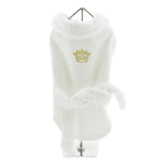 White Gold Crown Cotton Dog Bathrobe by Doggie Design (Option: X-Large)