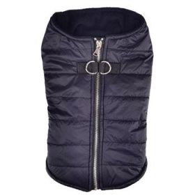 Zip-up Dog Puffer Vest - Black (Option: X-Large)